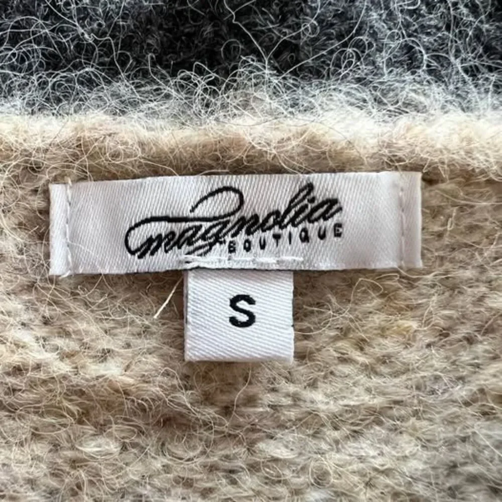 Lady Cardigan Beige Fuzzy Knit Cardigan-small